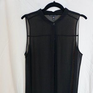 Eileen Fisher Sleevless Shirt / Black Silk